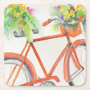 Porta-copo De Papel Quadrado Caixa de Flor Bicicleta