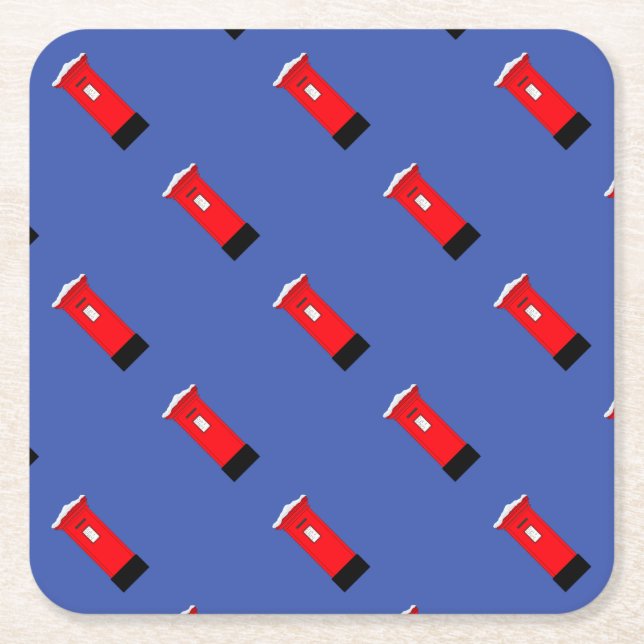 Porta-copo De Papel Quadrado Caixa Postal Santas (Frente)