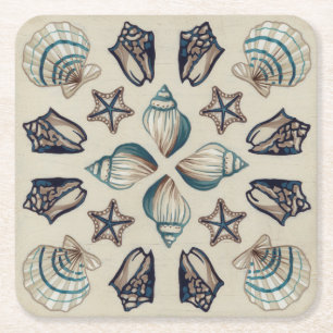 Porta-copo De Papel Quadrado Caleidoscópio Costeiro I