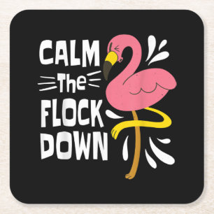 Porta-copo De Papel Quadrado Calma, Flamingo Rosa Engraçado.