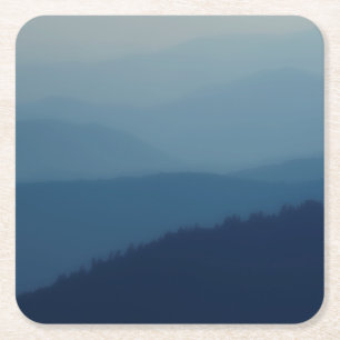 Porta-copo De Papel Quadrado Camadas Azuis