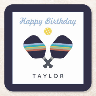 Porta-copo De Papel Quadrado Camadas De Esportes De Esportes Escuros Azuis-Escu