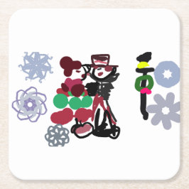 Porta-copo De Papel Quadrado Caminhada adorável de Natal