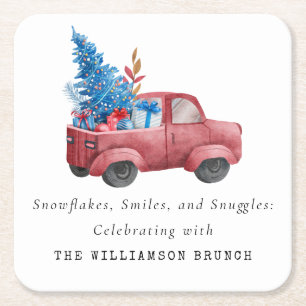 PORTA-COPO DE PAPEL QUADRADO CAMINHÃO DE NATAL DE ÁGUA DE VINTAGEM PERSONALIZAD