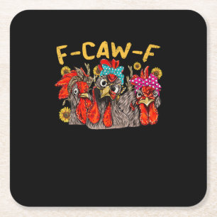 Porta-copo De Papel Quadrado Camiseta F-Caw-F de Frango para Homens e Mulheres