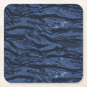Porta-copo De Papel Quadrado Camo com risca azul