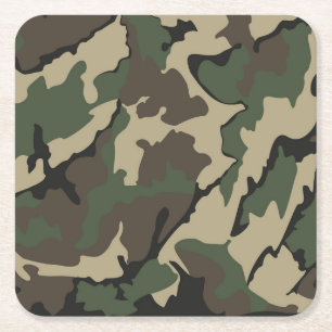 Porta-copo De Papel Quadrado Camo, Portas copos quadradas, conjunto 6