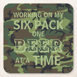 Porta-copo De Papel Quadrado Camo Trabalhando No Meu Pacote Seis