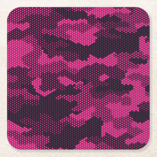 Porta-copo De Papel Quadrado Camouflage hexagonal, fundo de textura militar