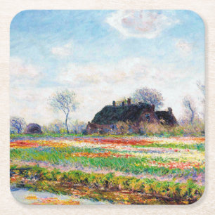 Porta-copo De Papel Quadrado Campos Tulip nos Países Baixos, Monet