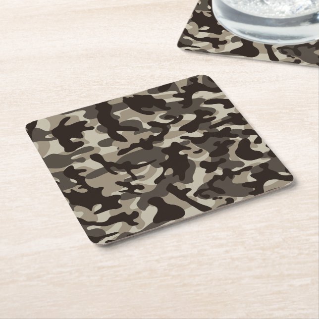 Porta-copo De Papel Quadrado Camuflagem de Quarto Fechado (Inclinado)