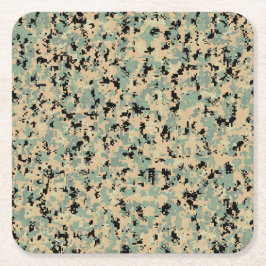 Porta-copo De Papel Quadrado Camuflagem Digital - padrão de camuflagem Tan-Gree