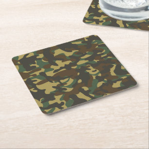 Porta-copo De Papel Quadrado Camuflagem Florestal