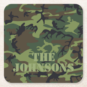 Porta-copo De Papel Quadrado Camuflagem Personalizada