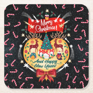 Porta-copo De Papel Quadrado Canais de Natal