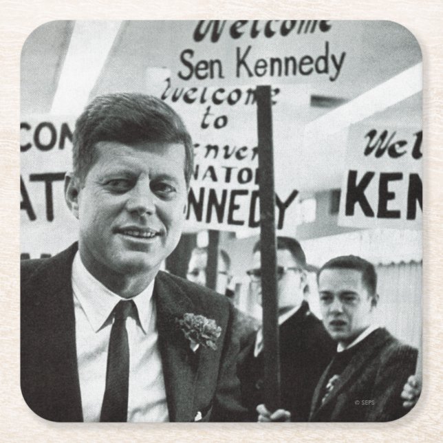 Porta-copo De Papel Quadrado Candidato Kennedy (Frente)