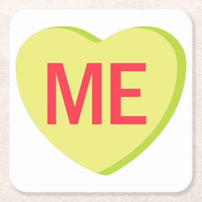 Porta-copo De Papel Quadrado Candy Heart - ME (Frente)