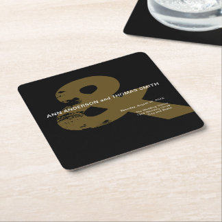 Porta-copo De Papel Quadrado Caneca de Casamento Ampersand Rústico Moderno Quad