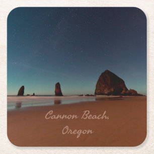 Porta-copo De Papel Quadrado Cannon Beach Oregon Haystack Rock