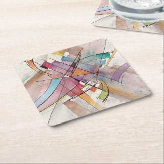 Porta-copo De Papel Quadrado CANTATA na Abstrato de arte PASTEL MAJOR