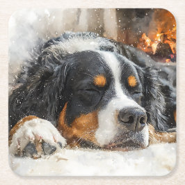 Porta-copo De Papel Quadrado Cão de Montanha Bernês