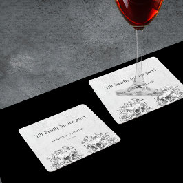 Porta-copo De Papel Quadrado Capacidades Góticas até que a morte nos separe.