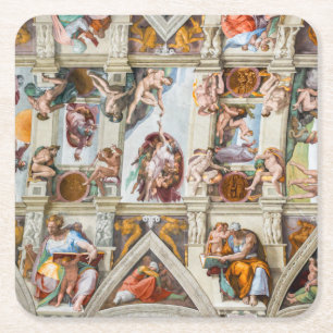 Porta-copo De Papel Quadrado Capela Sistina Michelangelo - Vaticano, Roma, Itá