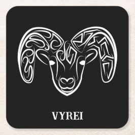 Porta-copo De Papel Quadrado Capim/ovelha, tribal, preto e branco