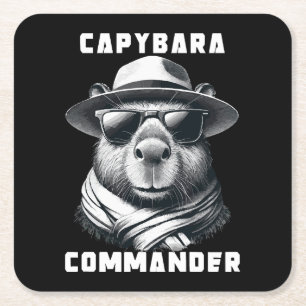 Porta-copo De Papel Quadrado Capivara Com Óculos De Sol Capy Comandante