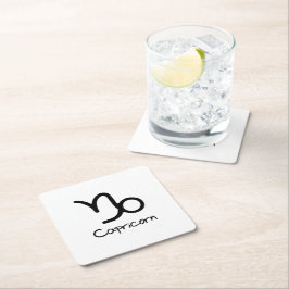 Porta-copo De Papel Quadrado Capricórnio Zodiac - Sinal em Branco