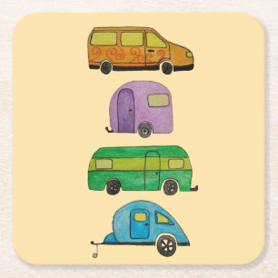 Porta-copo De Papel Quadrado Caravanas de acampamento