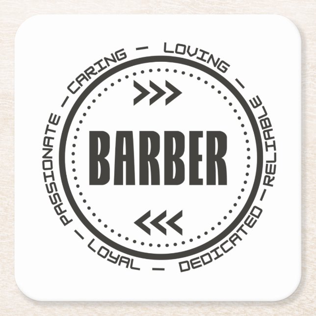 Porta-copo De Papel Quadrado Cargo de Barber Incrível (Frente)