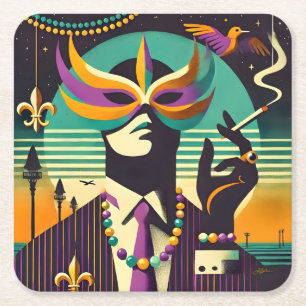 Porta-copo De Papel Quadrado Carnaval O Homem que Fuma