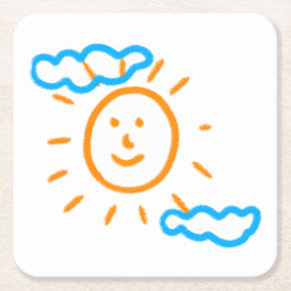 Porta-copo De Papel Quadrado Carregar Crianças de Desenho Transformando Trabalh