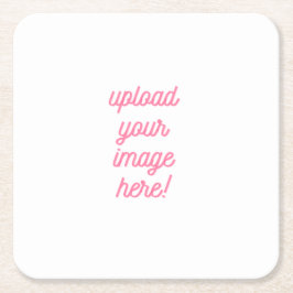 Porta-copo De Papel Quadrado Carregue sua imagem ou logotipo aqui personalizáve