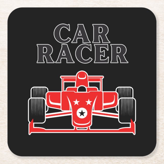 Porta-copo De Papel Quadrado Carro Racer (Frente)