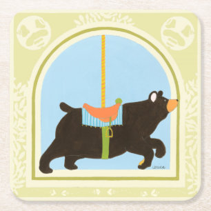 Porta-copo De Papel Quadrado Carrossel Bear de June Erica Vess