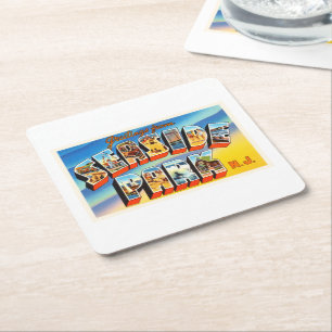 Porta-copo De Papel Quadrado Cartão velho do vintage de New-jersey NJ do parque