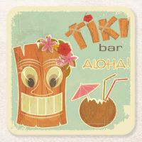 Cartoon de abacaxi com Bar de Aloha Cute Tiki