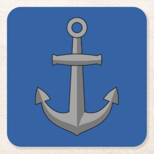 Porta-copo De Papel Quadrado Cartoon de Âncora de Barcos
