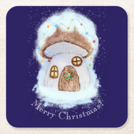Porta-copo De Papel Quadrado Casa Conto de Natal