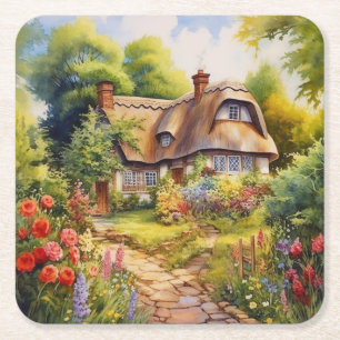 Porta-copo De Papel Quadrado Casa de Campo Inglesa