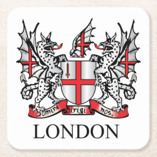 Porta-copo De Papel Quadrado casaco de armas da cidade de Londres