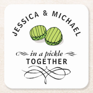 Porta-copo De Papel Quadrado Casais em uma picada personalizada