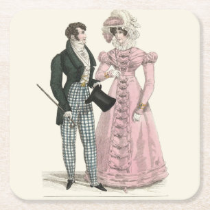 Porta-copo De Papel Quadrado Casal Antigo Casamento 1823 Homem Mulher Moda