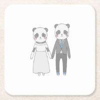 Casal de Noivos Panda Fofo – Noiva & Noivo Kawaii