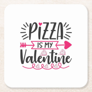 Porta-copo De Papel Quadrado Casal Gift Pizza É Meu Namorados