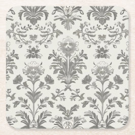 Porta-copo De Papel Quadrado Casamento Antigo Floral Branco Damasco Vitoriano