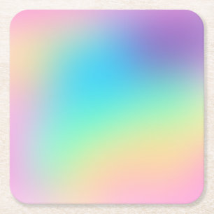 Porta-copo De Papel Quadrado Casamento bonito de Gradiente do Arco-Íris do Past
