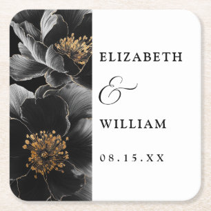 Porta-copo De Papel Quadrado Casamento Botânico Moderno Elegante Boho Floral